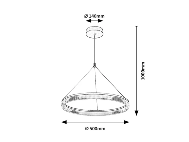 Rivona LED 24W to elegancka lampa wisząca z pilotem i funkcją pamięci. Regulacja światła pozwala dopasować klimat w salonie, sypialni lub jadalni.