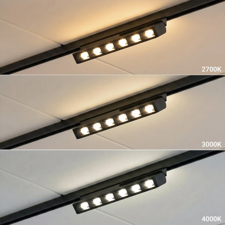 Reflektor Magnetic Track ML2609 5W LED to kompaktowe oświetlenie punktowe. Kąt 24° umożliwia precyzyjne doświetlenie, a regulacja CCT pozwala dopasować barwę światła.