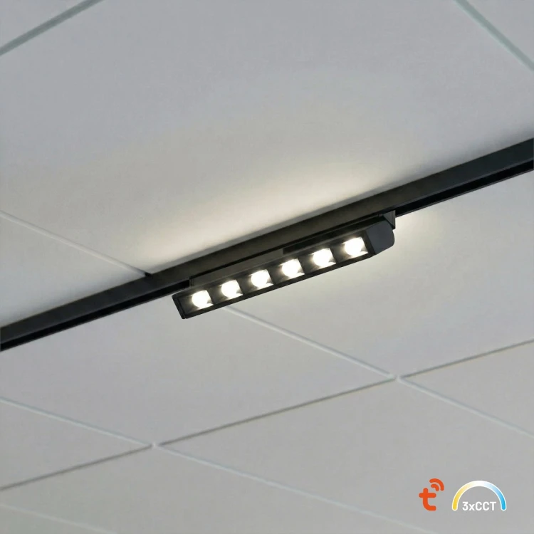 Milagro ML2609 Magnetic Track 5mm 5W LED to nowoczesny reflektor do systemów 48V. Strumień 300 lm, regulacja barwy CCT i ściemnianie zapewniają komfort. Idealny do salonu, kuchni i biura.