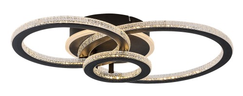 Nowoczesna lampa sufitowa Rábalux Maziar 40W LED z pilotem i funkcją CCT. Designerskie ringi z efektem kryształków, ściemnianie, timer i tryb nocny sprawdzą się idealnie w salonie, sypialni lub jadalni.