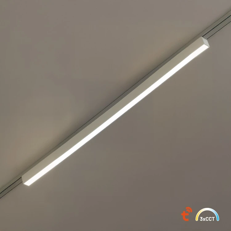 Slim Magnetic Track ML2591 Milagro to inteligentna lampa LED 30W do szyn magnetycznych 48V. Oferuje sterowanie aplikacją Tuya, wysokie CRI ≥90, szeroki kąt świecenia i nowoczesny minimalistyczny design do każdego wnętrza.