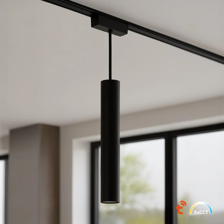 Oprawa wisząca Magnetic Track LED 6W zapewnia jasne i komfortowe światło do 514 lm. Zmienna temperatura barwowa 2700K/3000K/4000K oraz CRI>90 gwarantują naturalne odwzorowanie kolorów i nowoczesny wygląd oświetlenia.