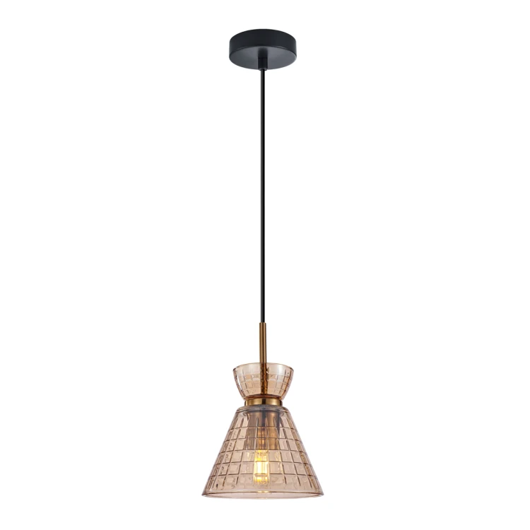 Lampa wisząca BALME Italux PND-3624-1-BRO-AMB zachwyca bursztynowym szklanym kloszem i nowoczesnym designem. Model 1xE27 doskonale sprawdzi się w salonie, kuchni lub jadalni, tworząc eleganckie i klimatyczne oświetlenie.