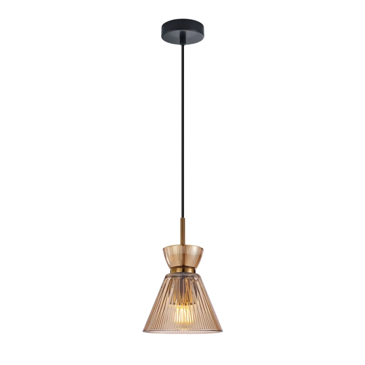 Lampa wisząca BALME Italux PND-3627-1-BRO-AMB zachwyca bursztynowym szklanym kloszem i nowoczesnym designem. Model 1xE27 idealnie sprawdzi się w salonie, kuchni lub jadalni, tworząc eleganckie i klimatyczne oświetlenie.