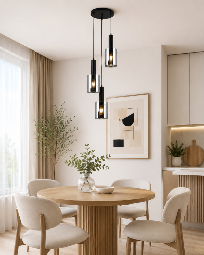 Nowoczesna lampa SARDO 3xE27 marki Italux zachwyca loftowym stylem oraz efektownymi kloszami z dymionego szkła. Minimalistyczna forma doskonale pasuje do wnętrz industrialnych, nowoczesnych i skandynawskich.