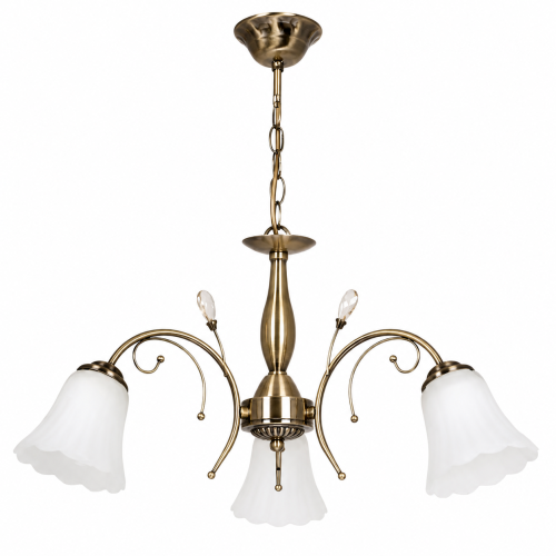 Lampa sufitowa HUGO 3xE27 Venti W-K 1484/3 w kolorze patyny z białymi kloszami to elegancki żyrandol do salonu, sypialni i jadalni. Klasyczny design oraz 3 źródła światła E27 tworzą przytulny klimat w każdym wnętrzu.