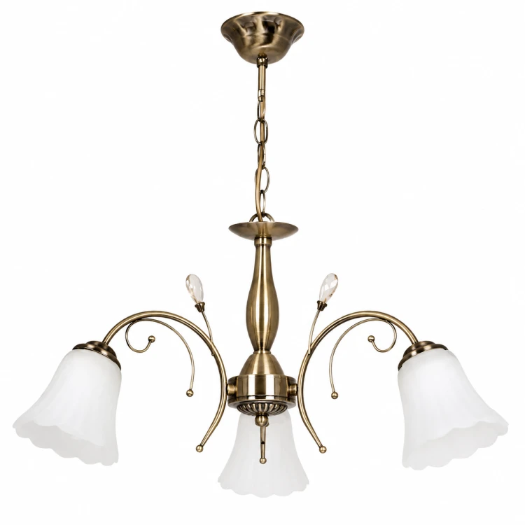 Lampa sufitowa HUGO 3xE27 Venti W-K 1484/3 w kolorze patyny z białymi kloszami to elegancki żyrandol do salonu, sypialni i jadalni. Klasyczny design oraz 3 źródła światła E27 tworzą przytulny klimat w każdym wnętrzu.