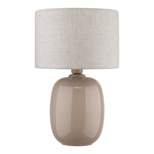 Lampka stołowa MELODY 16182 TK Lighting zachwyca naturalnym designem i beżową kolorystyką. Lniany abażur oraz szklana podstawa w odcieniu Sabia tworzą eleganckie oświetlenie do sypialni, salonu i wnętrz skandynawskich.