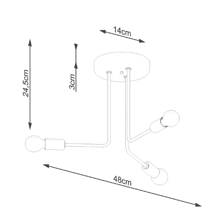 Szukasz nowoczesnej lampy do salonu lub jadalni? NORAH Sollux SL.1450 z trzema oprawkami E27 łączy minimalistyczny design, trwałą stalową konstrukcję i uniwersalny czarny kolor pasujący do wielu wnętrz.