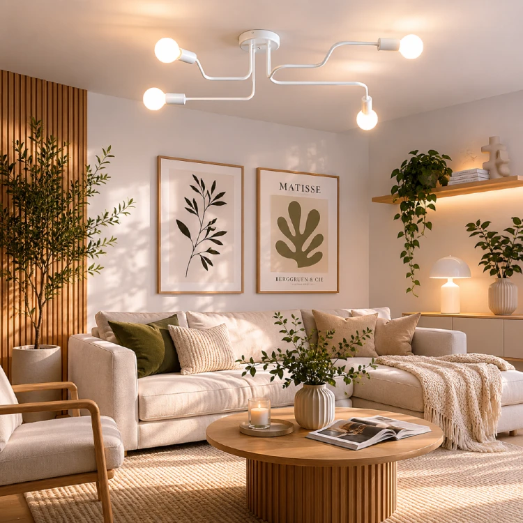 Lampa sufitowa VECTOR 4xE27 biała Sollux to nowoczesne oświetlenie do salonu, sypialni i jadalni. Minimalistyczna konstrukcja wykonana ze stali oraz cztery punkty świetlne tworzą elegancki dodatek do jasnych i nowoczesnych wnętrz.