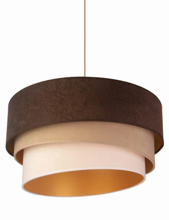 Lampa DEVON 1xE27 marki Duolla to wyjątkowe oświetlenie dekoracyjne. Zamszowy abażur w naturalnych kolorach oraz złote wykończenie klosza sprawiają, że wnętrze staje się bardziej przytulne i eleganckie.