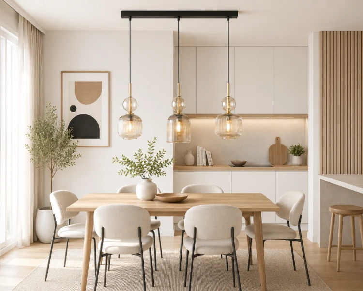 Nowoczesna lampa SOPHIA 3xE14 Cognac w czarnym wykończeniu z dekoracyjnymi kloszami ze szkła tworzy wyjątkowy klimat we wnętrzu. Doskonała do jadalni, kuchni i salonu. Styl glamour i elegancja w jednym.