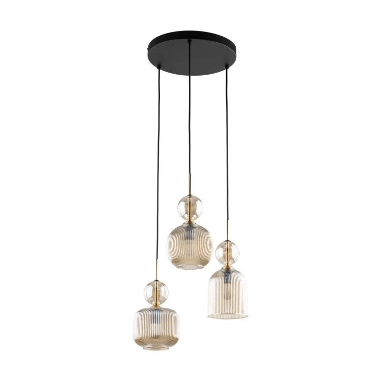 Lampa wisząca SOPHIA 3xE14 Cognac TK-Lighting 11041 zachwyca elegancką formą kaskady i ryflowanymi kloszami ze szkła w kolorze koniakowym. Idealna do salonu, jadalni oraz nowoczesnej klatki schodowej.