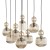 Lampa SOPHIA 8xE14 Cognac to efektowne oświetlenie typu kaskada z ryflowanym szkłem i złotymi detalami. Doskonale prezentuje się w wysokich wnętrzach, salonach oraz przy schodach.
