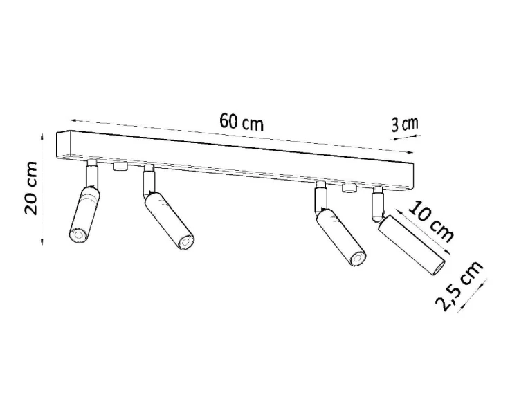 Plafon Sollux EYETECH SL.0900 zachwyca minimalistyczną formą i funkcjonalnością. Cztery reflektory G9 pozwalają równomiernie oświetlić pomieszczenie, a czarne wykończenie dodaje wnętrzu elegancji i nowoczesnego charakteru.