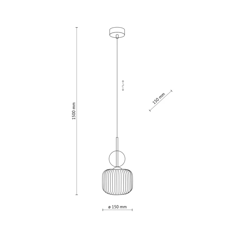 TK Lighting SOPHIA 11589 to designerska lampa wisząca z pojedynczym źródłem światła E14. Jej dekoracyjna forma doskonale prezentuje się samodzielnie lub w grupie kilku lamp zawieszonych nad blatem czy stołem.