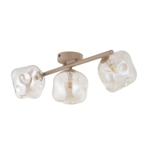 Lampa sufitowa LAVIA Sabia 3xG9 beżowa TK Lighting 11105 zachwyca organicznymi szklanymi kloszami i subtelną kolorystyką. Doskonale sprawdzi się w salonie, sypialni, jadalni i przedpokoju, dodając wnętrzu elegancji oraz przytulnego charakteru.