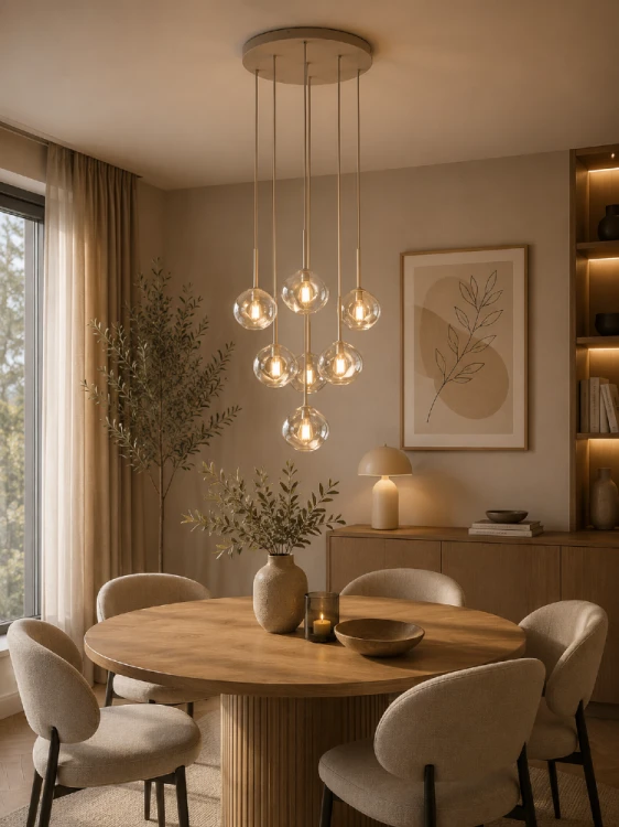 Designerska lampa LAVA Sabia 11329 to wyjątkowa dekoracja wnętrza. Siedem kloszy ze szkła tworzy efektowną kompozycję świetlną, która doskonale sprawdzi się nad stołem, schodami lub w wysokim holu.