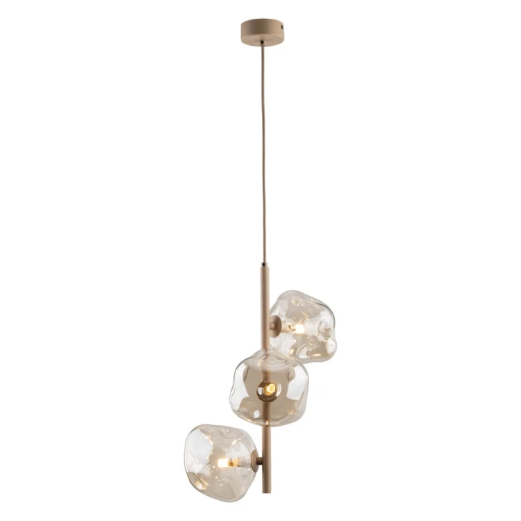 Lampa sufitowa LAVA Sabia 11107 doskonale łączy funkcję oświetlenia i dekoracji. Trzy szklane klosze pięknie rozpraszają światło, tworząc przytulną atmosferę w jadalni, salonie lub sypialni.