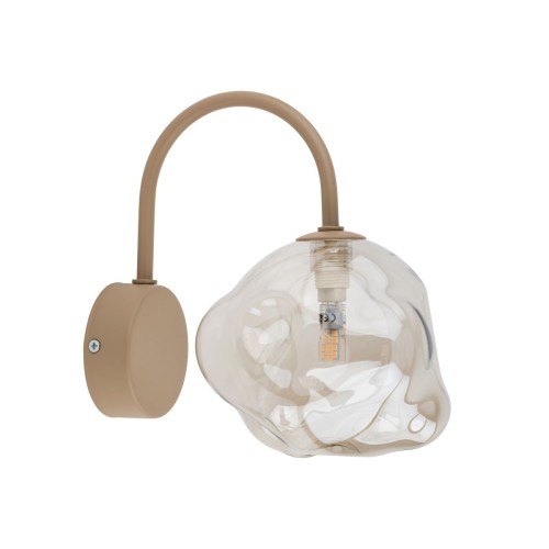 Kinkiet LAVA Sabia 1xG9 TK Lighting zachwyca organicznym szklanym kloszem i subtelną beżową kolorystyką. Idealnie sprawdzi się w sypialni, salonie oraz przedpokoju, tworząc przytulny klimat i elegancką dekorację ściany.
