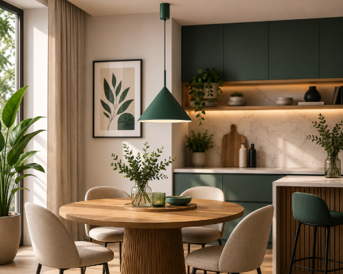 CAPITAL 1xGX53 zielona 46 cm zachwyca nowoczesnym designem i modną kolorystyką inspirowaną naturą. Regulowana wysokość zawieszenia pozwala dopasować lampę do każdego wnętrza, podkreślając jego wyjątkowy charakter.