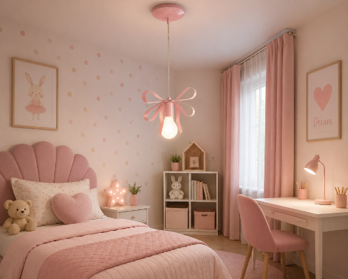 EMMA PINK 1xE27 zachwyca subtelnym różowym kolorem i oryginalną formą kokardy. Lampa wisząca Milagro doskonale sprawdzi się w pokoju dziecka, tworząc przytulną atmosferę do zabawy, nauki i odpoczynku.
