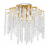 Lampa sufitowa FIORITO 6xE14 + 3x3W LED to wyjątkowy plafon glamour ze złotą konstrukcją i kaskadami transparentnych kryształów. Dodatkowe diody LED 6500K tworzą efektowne zimne podświetlenie, podkreślając blask kryształów