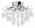 Lampa sufitowa FLORES 4xE27 + 4x3W LED to elegancki plafon glamour w kolorze chromu. Transparentne kryształy i białe szklane dekoracje tworzą wyjątkowy efekt świetlny, a dodatkowe diody LED 6500K podkreślają nowoczesny charakter lampy
