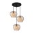 Lampa sufitowa BRESCO 3xE27 Italux zachwyca połączeniem czarnej oprawy i bursztynowych szklanych kloszy. Nowoczesny design oraz ciepłe światło sprawiają, że doskonale sprawdzi się w salonie, jadalni, kuchni i sypialni.