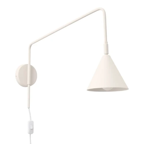 Kinkiet NOX 1xE14 beżowy Sollux SL.1699 to nowoczesna lampa ścienna z przewodem 185 cm i praktycznym wyłącznikiem. Wysięgnik 61 cm pozwala wygodnie doświetlić miejsce pracy, czytania.