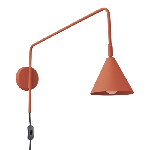 Kinkiet NOX 1xE14 terakota Sollux SL.1701 to nowoczesna lampa ścienna z przewodem 185 cm i wyłącznikiem. Wysięgnik 61 cm zapewnia wygodne oświetlenie miejsca do czytania, pracy lub wieczornego relaksu.