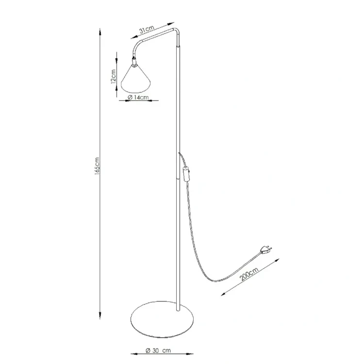 Lampa podłogowa NOX 1xE14 ochra czerwona Sollux SL.2586 to połączenie modnego designu i funkcjonalności. Smukła konstrukcja oraz wysięgnik pozwalają stworzyć komfortowe oświetlenie w salonie i sypialni