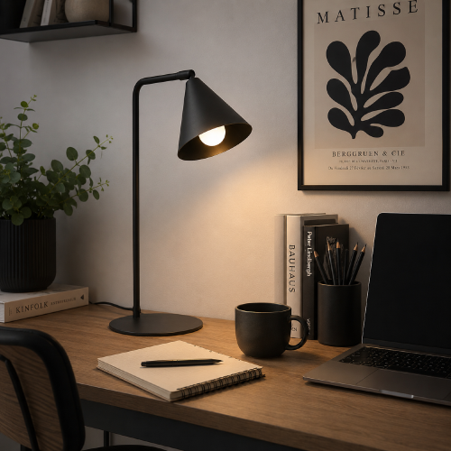 Nowoczesna lampa biurkowa NOX SL.2567 w kolorze czarnym doskonale uzupełni gabinet, pokój młodzieżowy lub domowe biuro. Wysokość 35 cm oraz oprawka E14 zapewniają wygodne użytkowanie każdego dnia.