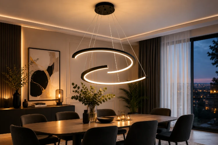 Szukasz nowoczesnej lampy nad stół? DOUBLEMOON ML1178 oferuje wydajne światło LED 4000K, efektowną konstrukcję dwóch pierścieni oraz eleganckie czarne wykończenie. Idealna do wnętrz minimalistycznych i loftowych.