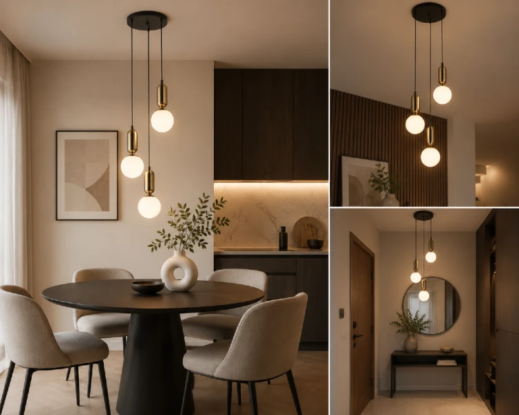 Nowoczesna lampa wisząca ALDEVA 3xE27 w kolorze brązu antycznego to stylowe oświetlenie do salonu, jadalni i wysokich pomieszczeń. Trzy szklane kule zawieszone kaskadowo tworzą efektowną dekorację i zapewniają przyjemne światło.