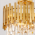 Elegancki plafon glamour ASPEN ML8810 z kryształami i złotą konstrukcją nada wnętrzu wyjątkowego charakteru. Sześć źródeł światła E14 zapewnia doskonałe oświetlenie, a ponadczasowy design pasuje do nowoczesnych i klasycznych aranżacji.