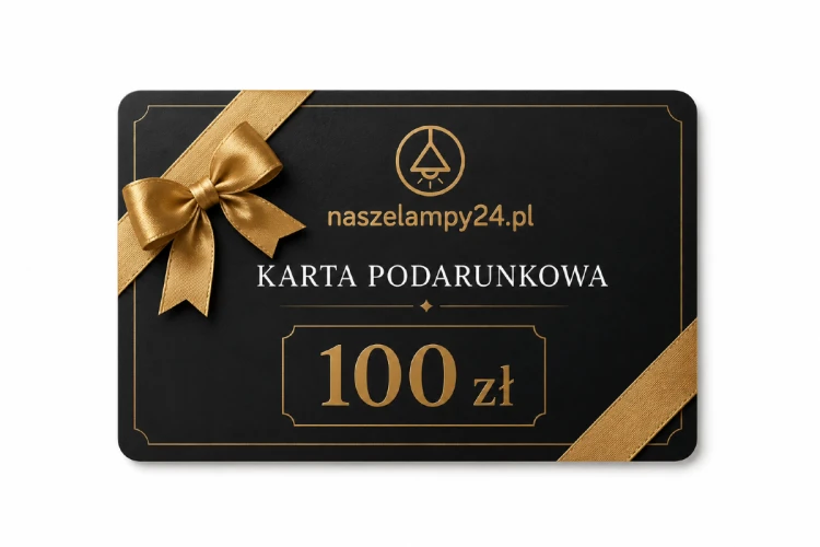 Karta Podarunkowa 100 zł NaszeLampy24 to elegancki prezent dla osób urządzających dom lub mieszkanie. Obdarowana osoba sama wybierze lampy i oświetlenie spośród tysięcy produktów dostępnych w sklepie. Idealna na każdą okazję