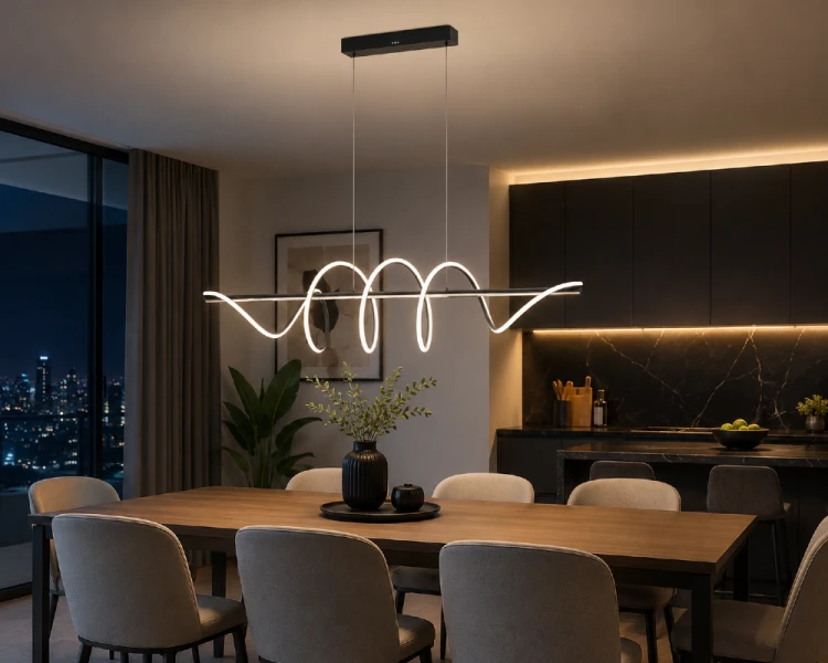 Nowoczesna lampa LED TWIST 90W w kolorze czarnym to połączenie funkcjonalności i designerskiego wyglądu. Generuje 3600 lm światła o barwie 4000K, idealnie sprawdzając się nad stołem, wyspą kuchenną lub w salonie.