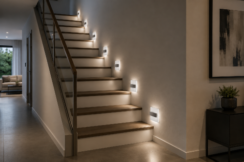 LUMI Inox EKS674 LED 6500K to energooszczędna oprawa schodowa montowana bezpośrednio na 230V. Doskonale sprawdzi się na schodach, w holach i ciągach komunikacyjnych, podnosząc bezpieczeństwo oraz estetykę nowoczesnych aranżacji.