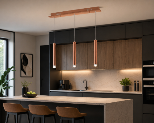 Nowoczesna lampa COPPER ML985 w kolorze miedzianym to idealne rozwiązanie do kuchni i jadalni. Trzy smukłe tuby (3,8 cm) tworzą designerską kompozycję. LED 3x5W 1050 lm i neutralne światło 4000K gwarantują funkcjonalność i styl.