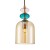 Elegancka lampa BUSCO Italux łączy szkło i metal w wyjątkowej formie. Bursztynowy klosz oraz dekoracyjne kolorowe elementy przyciągają wzrok, czyniąc lampę efektowną ozdobą nowoczesnych i glamour wnętrz.