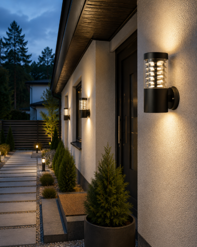 Czarny kinkiet zewnętrzny JOY IP44 to elegancka lampa ścienna do domu i ogrodu. Gwint E27 pozwala dobrać idealną żarówkę LED, a trwała konstrukcja ze stali nierdzewnej gwarantuje odporność na warunki atmosferyczne.