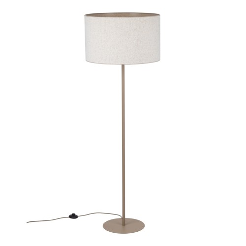 Lampa podłogowa VELLUM 16168 z beżowym abażurem to eleganckie oświetlenie do salonu, sypialni i gabinetu. Smukły stelaż w kolorze sabia oraz tkaninowy klosz tworzą przytulny klimat i doskonale wpisują się w styl skandynawski.