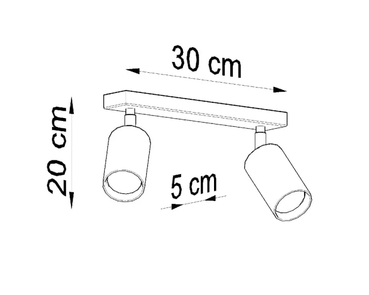 Drewniana lampa sufitowa BERG 2xGU10 Sollux SL.0702 ma dwa regulowane reflektory. Kompaktowy plafon umożliwia skierowanie światła na szafę, lustro, blat lub dekorację. Doskonały wybór do wnętrz skandynawskich i japandi