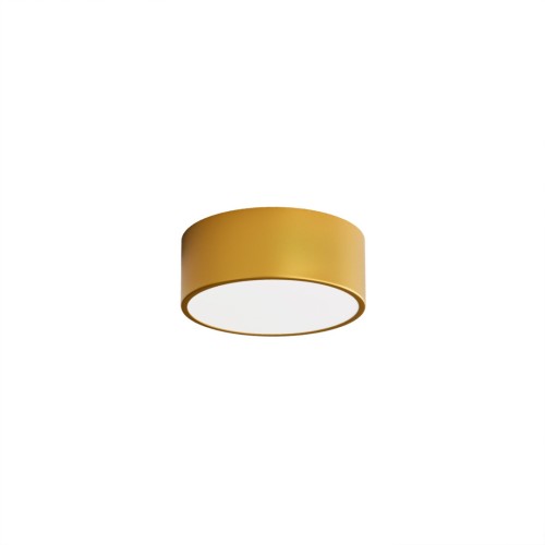 Plafon CLEO 20 cm złoty marki Temar to elegancka lampa sufitowa i ścienna. Mleczny szklany klosz łagodnie rozprasza światło, a system TWIST ukrywa śruby. Oprawa 1xE27 sprawdzi się w korytarzu, sypialni i garderobie.
