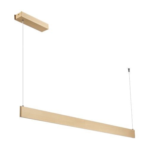 Nowoczesna lampa sufitowa LINEA ML1785 Milagro w eleganckim złotym kolorze, idealna nad stół lub wyspę. Smukła forma, regulowana wysokość i zmienna barwa światła LED tworzą stylowe, funkcjonalne oświetlenie do kuchni, salonu lub biura