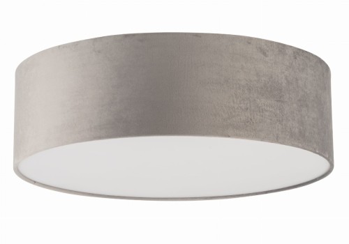 Szary plafon SOFT 50 cm Sigma 40654 z materiałowym abażurem i białym dolnym kloszem zapewnia przyjemne, rozproszone światło. Lampa 2xE27 o wysokości 16 cm sprawdzi się w salonie, sypialni, jadalni i gabinecie.