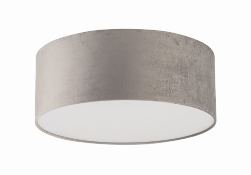 Szary plafon SOFT 40 cm Sigma 40650 z materiałowym abażurem i białym dolnym kloszem zapewnia przyjemne, rozproszone światło. Lampa 2xE27 o wysokości 17 cm sprawdzi się w salonie, sypialni, jadalni i gabinecie.