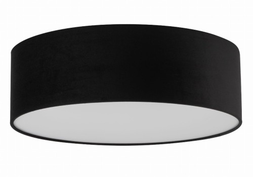 Czarny plafon SOFT 50 cm Sigma 40652 z materiałowym abażurem i białym dolnym kloszem zapewnia przyjemne, rozproszone światło. Lampa 2xE27 o wysokości 16 cm sprawdzi się w salonie, sypialni, jadalni i gabinecie.