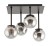 Lampa sufitowa TULIA 4xG9 Sigma 33504 łączy czarną, matową oprawę z czterema dymionymi kulami ze szkła. Kompaktowy plafon o wysokości 25 cm doskonale pasuje do salonu, sypialni, kuchni, jadalni i przedpokoju.